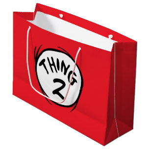 Sacola Para Presentes Grande Dr. Seuss Coisa Um Coisa Dois Personalizada