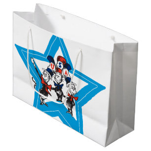 Sacola Para Presentes Grande Dr. Seuss Pequenos Gatos EUA Chapéus Gráficos