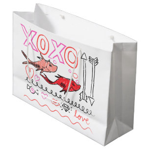Sacola Para Presentes Grande Dr. Seuss Valentine   XOXO Design