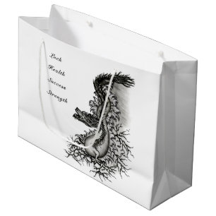 Sacola Para Presentes Grande Dragão chinês, Design preto e branco