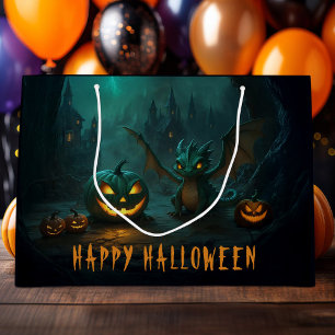 Sacola Para Presentes Grande Dragão de Halloween Bonito Assustador Pumpkins