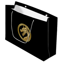 Sacola Para Presentes Grande Dragão Dourado