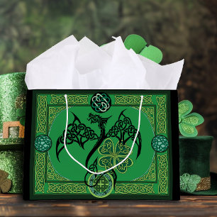 Sacola Para Presentes Grande Dragão Verde Irlandês