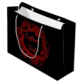 Sacola Para Presentes Grande Dragão Vermelho Personalizado