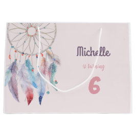 Sacola Para Presentes Grande Dream Big Boho Dreamcatcher Birthday