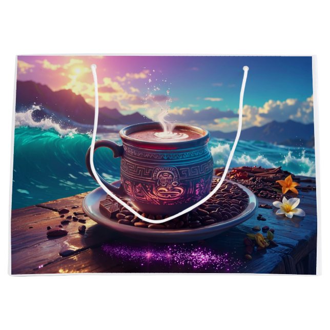 SACOLA PARA PRESENTES GRANDE DRINK OF THE GODS - COCOA (Frente)