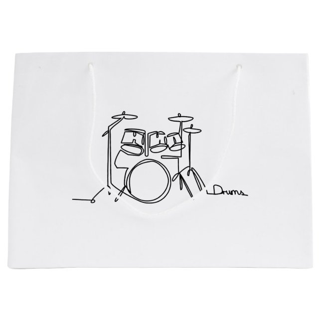 Sacola Para Presentes Grande Drummer Music Design Um Tambor De Linha (Frente)