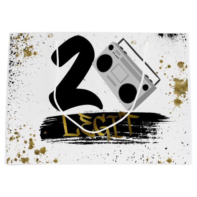 Sacola Para Presentes Grande Duas Legendas para Sair do Aniversário (Frente)