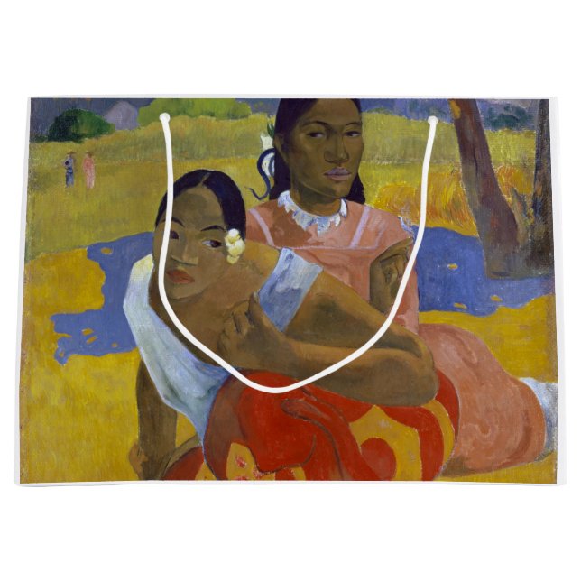 Sacola Para Presentes Grande Duas Mulheres Tahitianas, Gauguin (Frente)