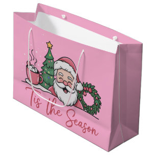 Sacola Para Presentes Grande É a Temporada de Natal Lanche Cute de Inverno Papa