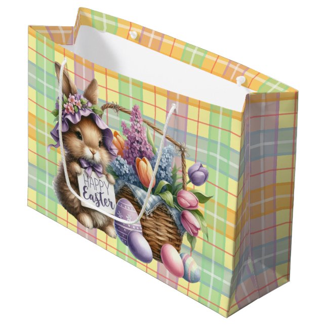 Sacola Para Presentes Grande Easter Basket With Bunny (Frente inclinada)