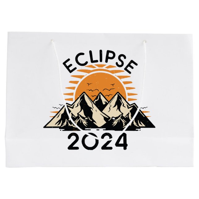 Sacola Para Presentes Grande Eclipse Solar Total 2024 (Verso)