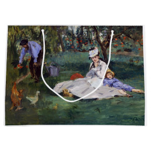 Sacola Para Presentes Grande Edouard Manet - A família Monet em seu jardim