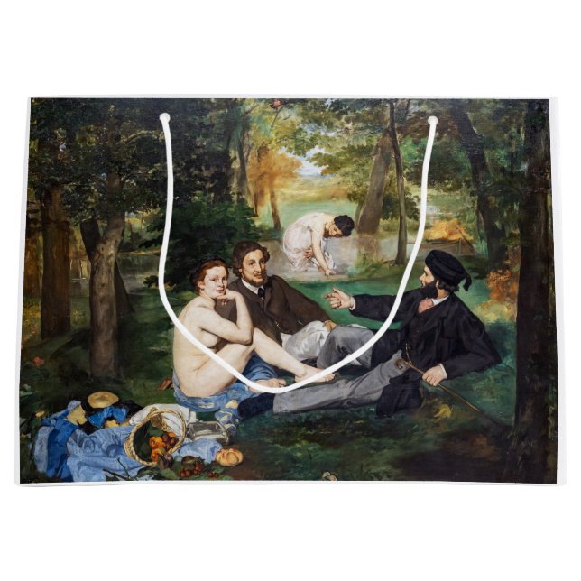 Sacola Para Presentes Grande Edouard Manet - Almoço na Relva (Frente)