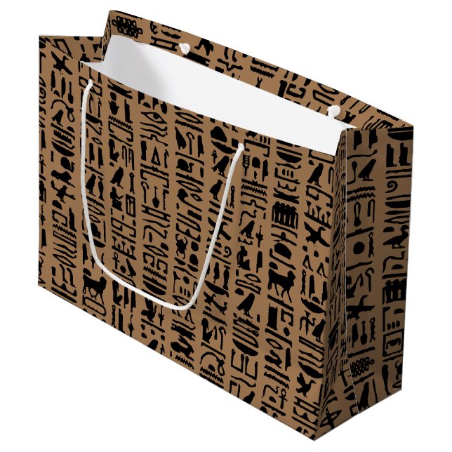 Sacola Para Presentes Grande Egípcio Hieroglyph Large Gift Bag (Frente inclinada)