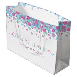 Sacola Para Presentes Grande Ela está pronta para Pop Chá de fraldas Bolinhas