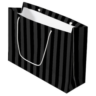 Sacola Para Presentes Grande Elagnat Black & Enfumaçado Vertical Strips