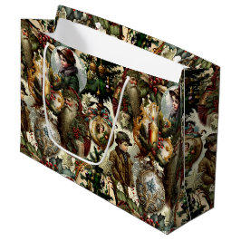 Sacola Para Presentes Grande Elegância Natalina Vitoriana