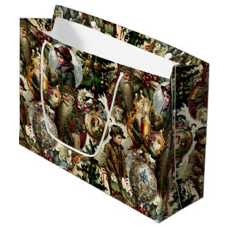 Sacola Para Presentes Grande Elegância Natalina Vitoriana