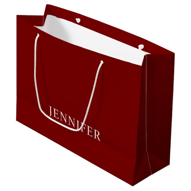 Sacola Para Presentes Grande Elegant Formal Custom Name Large Gift Bag (Frente inclinada)