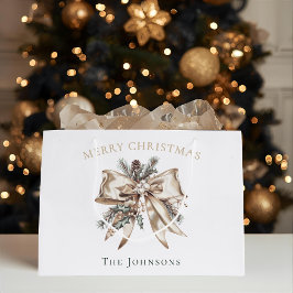 Sacola Para Presentes Grande Elegant Personalized Christmas Gift Bag