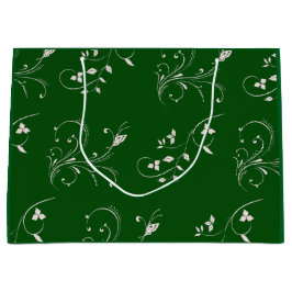 Sacola Para Presentes Grande Elegant Pink Floral Swirl 