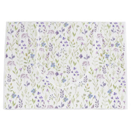 Sacola Para Presentes Grande Elegant Purple Wildflower