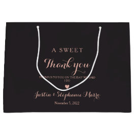 Sacola Para Presentes Grande Elegante A Sweet Obrigado Casamento Personalizado