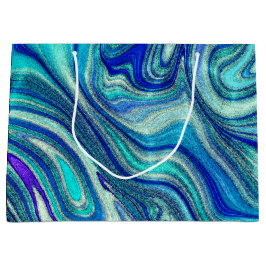 Sacola Para Presentes Grande Elegante Aquamarine Paua Rainbow Shell Inspirado