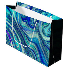 Sacola Para Presentes Grande Elegante Aquamarine Paua Rainbow Shell Inspirado