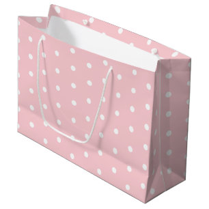 Sacola Para Presentes Grande Elegante cora polca branca cor-de-rosa o modelo