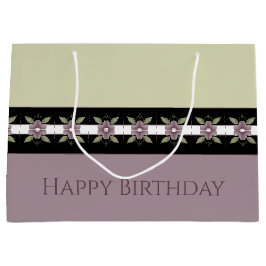 Sacola Para Presentes Grande Elegante Design com Plum Floral Designer