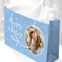 Elegante Dia das Mães Fotos Personalizadas Azul Br