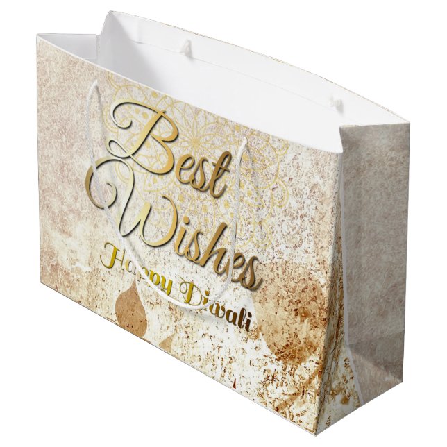 Sacola Para Presentes Grande Elegante Diwali Gift Bag (Verso inclinado)
