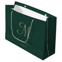 Elegante Emerald Green Dourado Monograma Casamento