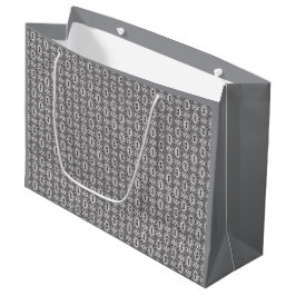 Sacola Para Presentes Grande Elegante Padrão Floral Sem Costura Preto e Branco 