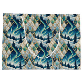 Sacola Para Presentes Grande Elegante Paisagem Congelada de Férias 