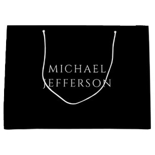Sacola Para Presentes Grande Elegante Preto Branco Personalizado Customizado