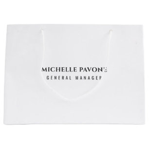Sacola Para Presentes Grande Elegante Preto & Branco Simples Profissional