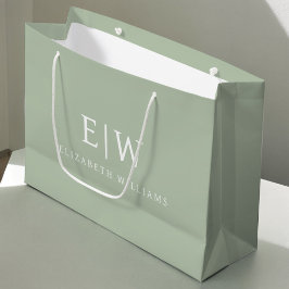 Sacola Para Presentes Grande Elegante Profissional Monograma Simples Minimalist