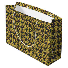 Sacola Para Presentes Grande Elegante Renascimento Rococó Dourado e Barroco Car