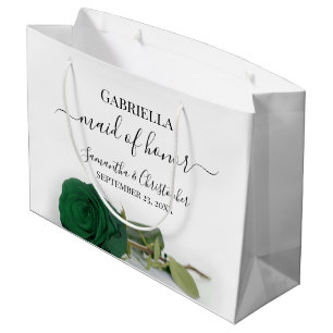 Sacola Para Presentes Grande Elegante Rosa Verde Esmeralda Dama de Honra Casame
