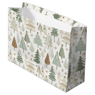 Sacola Para Presentes Grande Elegante Saga verde Árvores de Natal