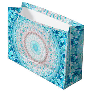 Sacola Para Presentes Grande Elegante Sky Blue Crystal Birthday