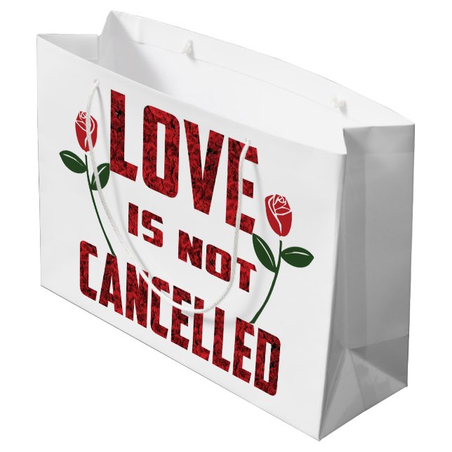 Sacola Para Presentes Grande Elegante Te Ama Por Dia de os namorados (Verso inclinado)