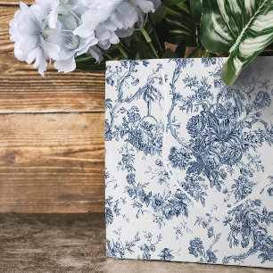 Sacola Para Presentes Grande Elegante Vintage Francês Gravado Floral Toile-Blu