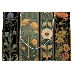 Sacola Para Presentes Grande Elegante vintage moody art nouveau moody botânico