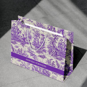 Sacola Para Presentes Grande Elegante vintage toile de jouy