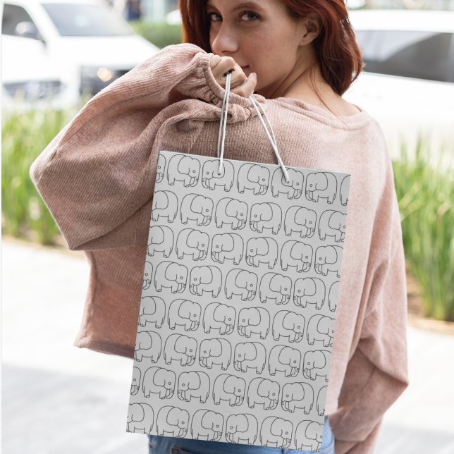Sacola Para Presentes Grande Elephant Cartoon (gift bag, birthday surprise gift bag, teddy bear gift bag, wine gift bag, travel bag, use and throw )
