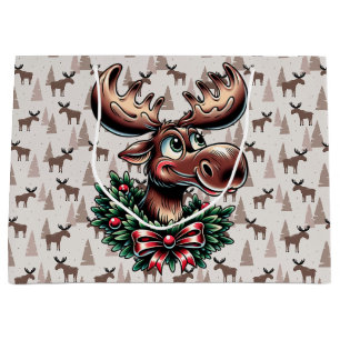 Sacola Para Presentes Grande Elk No Inverno